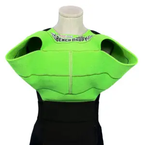 Green padded costume resembling a muscular chest and arms.